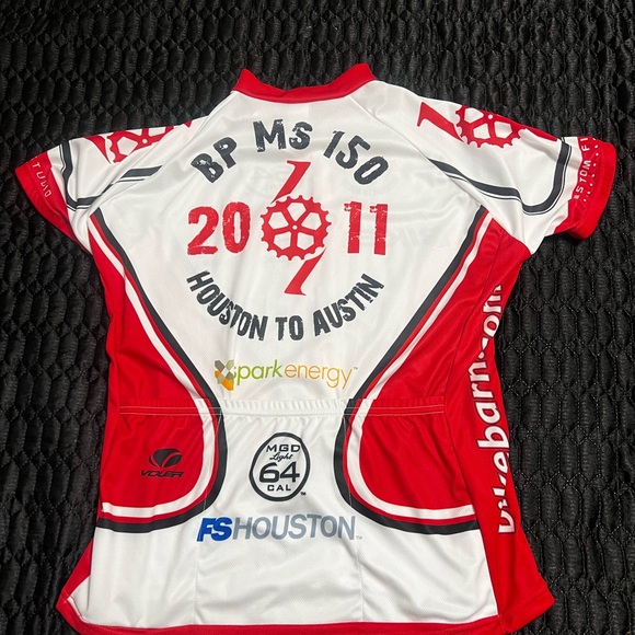 Voler Cycling Jersey Womens Large Houston to Austin 2011 WHITE AND RED - Picture 2 of 5